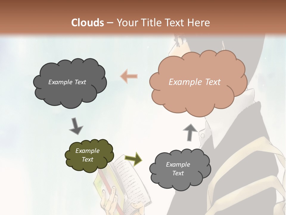 A Man Is Reading A Book In Front Of A Wall PowerPoint Template