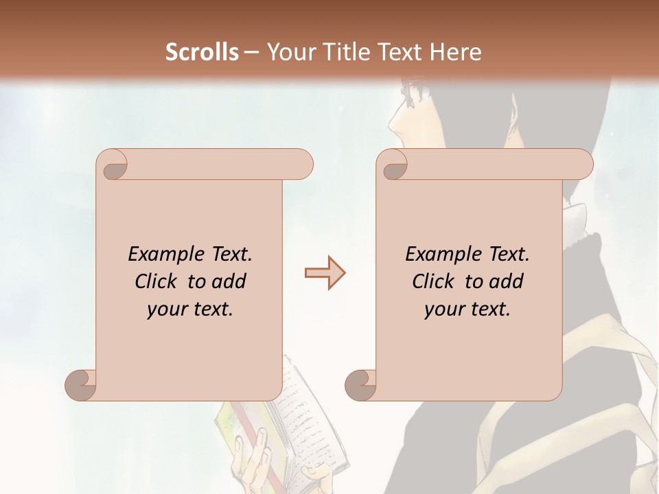 A Man Is Reading A Book In Front Of A Wall PowerPoint Template