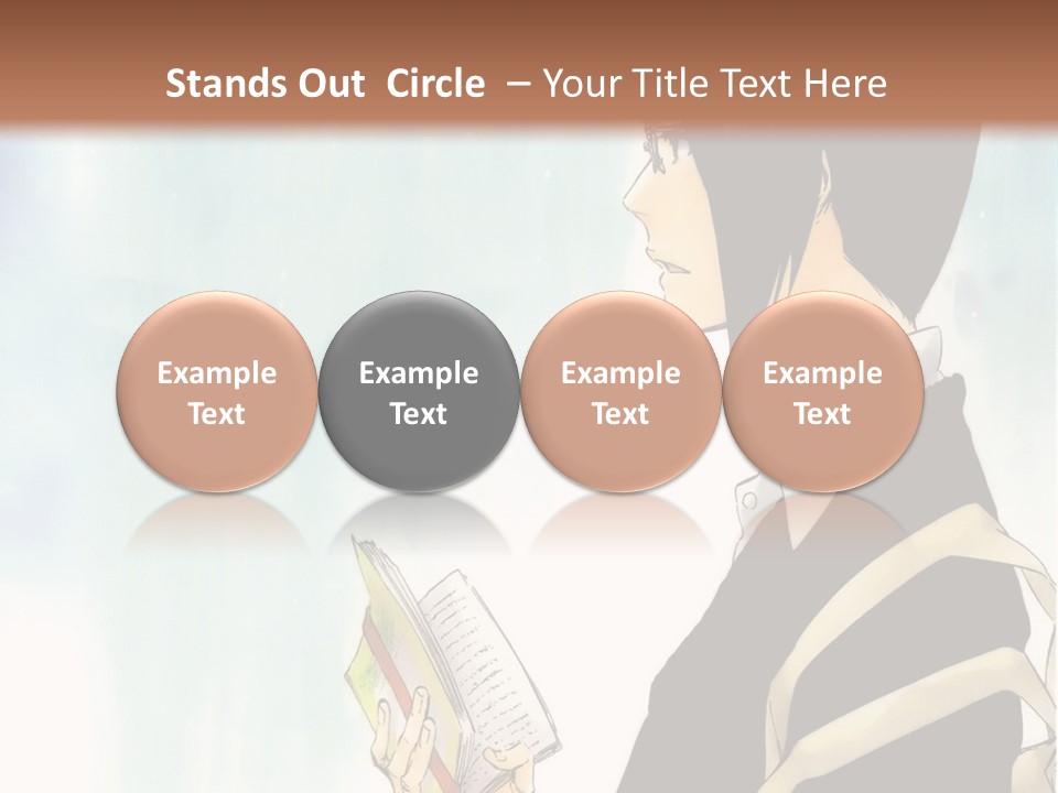 A Man Is Reading A Book In Front Of A Wall PowerPoint Template