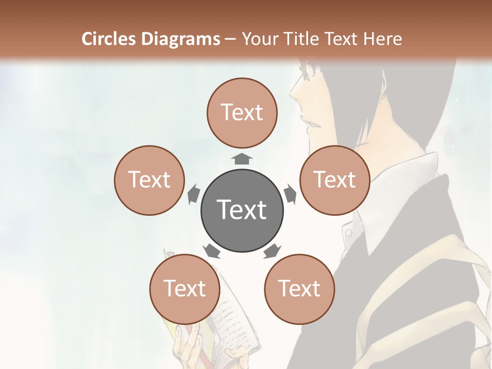 A Man Is Reading A Book In Front Of A Wall PowerPoint Template