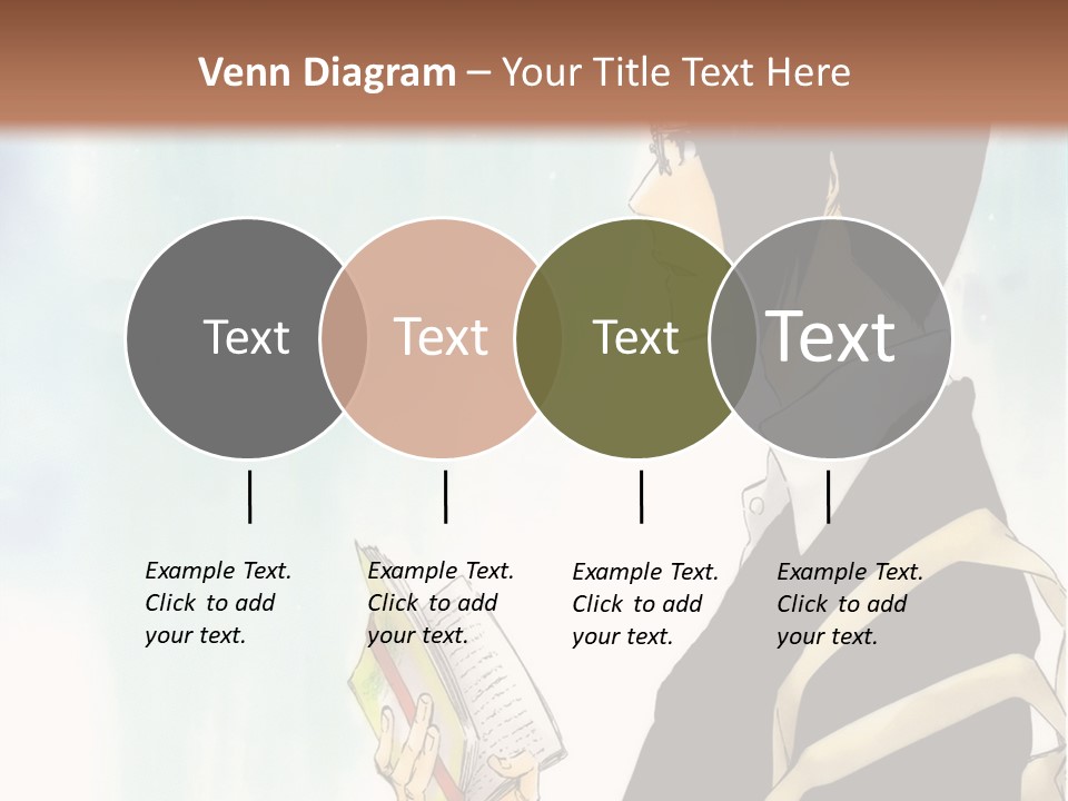 A Man Is Reading A Book In Front Of A Wall PowerPoint Template