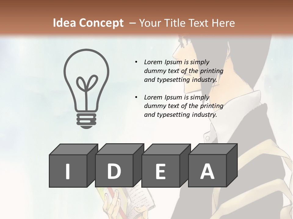 A Man Is Reading A Book In Front Of A Wall PowerPoint Template