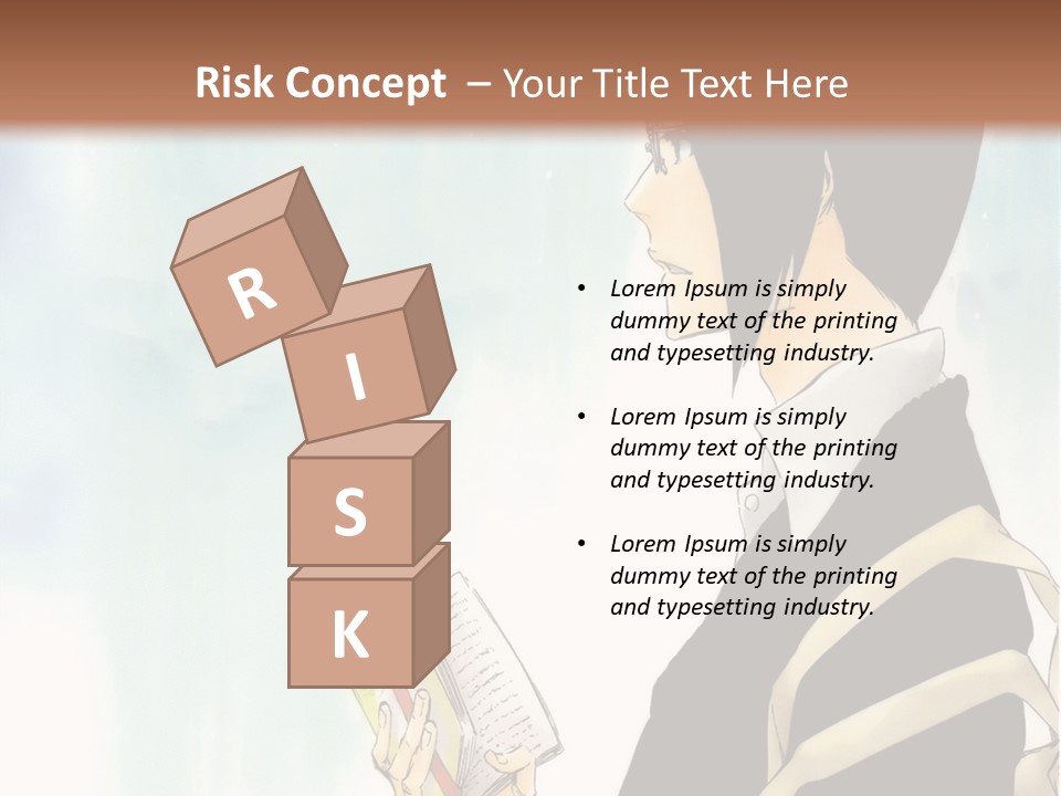 A Man Is Reading A Book In Front Of A Wall PowerPoint Template