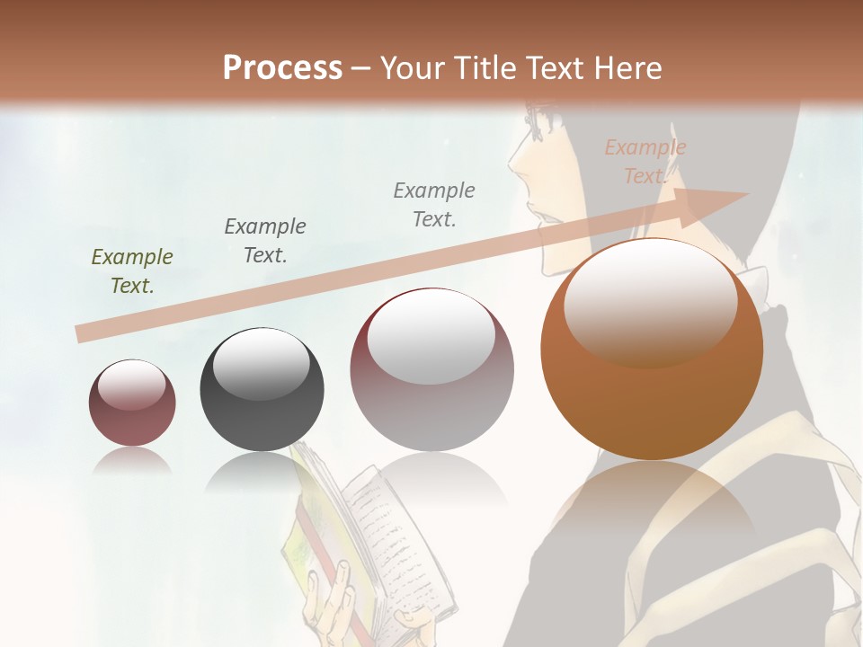 A Man Is Reading A Book In Front Of A Wall PowerPoint Template