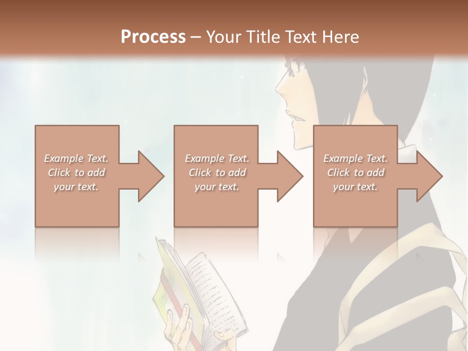 A Man Is Reading A Book In Front Of A Wall PowerPoint Template