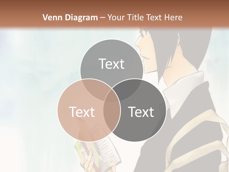 A Man Is Reading A Book In Front Of A Wall PowerPoint Template