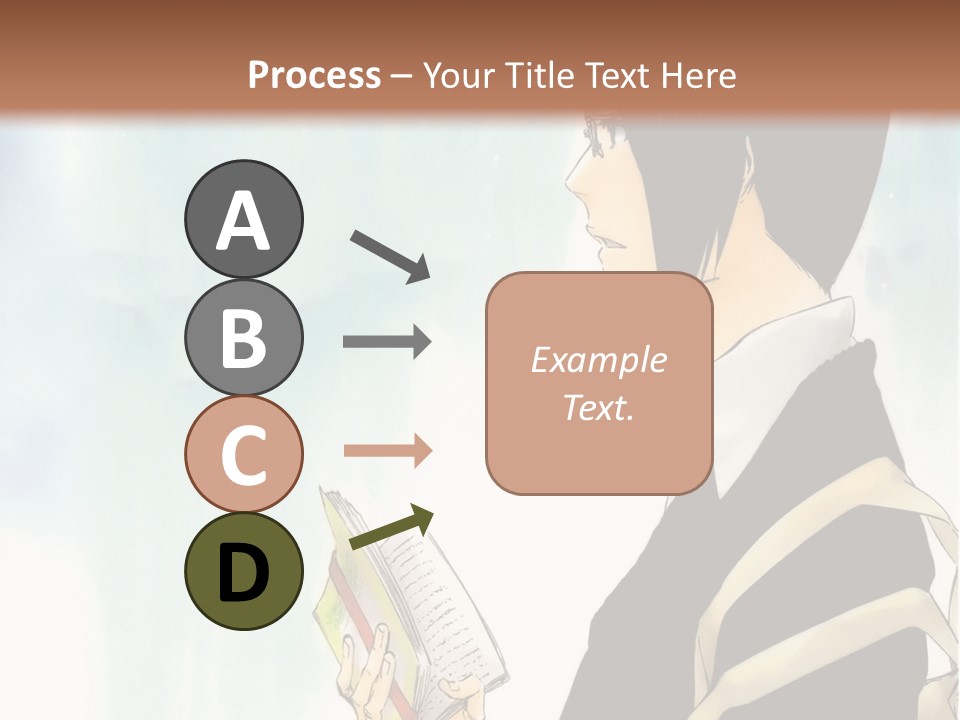 A Man Is Reading A Book In Front Of A Wall PowerPoint Template