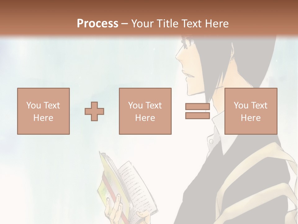 A Man Is Reading A Book In Front Of A Wall PowerPoint Template