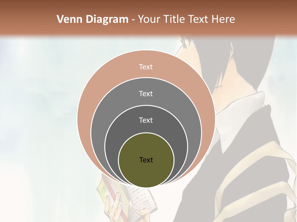 A Man Is Reading A Book In Front Of A Wall PowerPoint Template