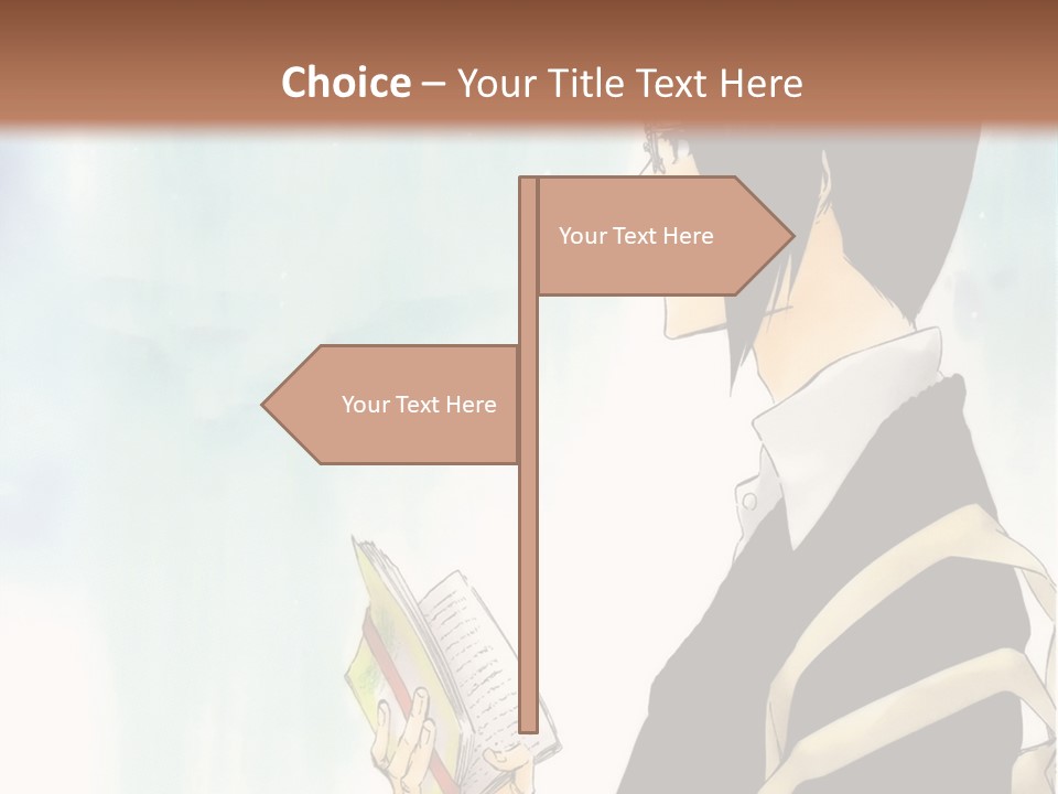 A Man Is Reading A Book In Front Of A Wall PowerPoint Template