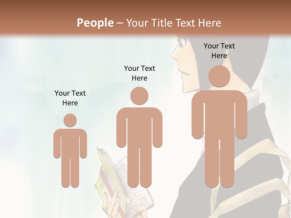 A Man Is Reading A Book In Front Of A Wall PowerPoint Template