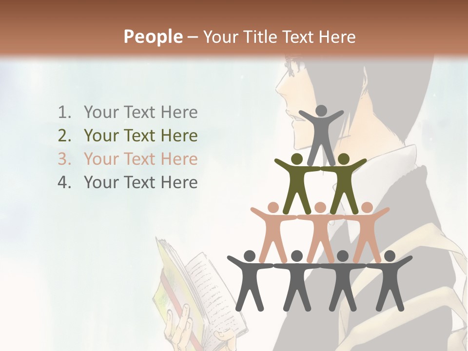 A Man Is Reading A Book In Front Of A Wall PowerPoint Template