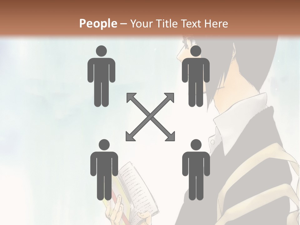 A Man Is Reading A Book In Front Of A Wall PowerPoint Template