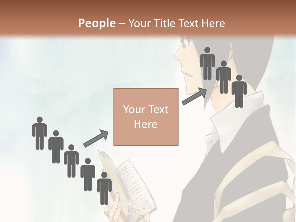 A Man Is Reading A Book In Front Of A Wall PowerPoint Template