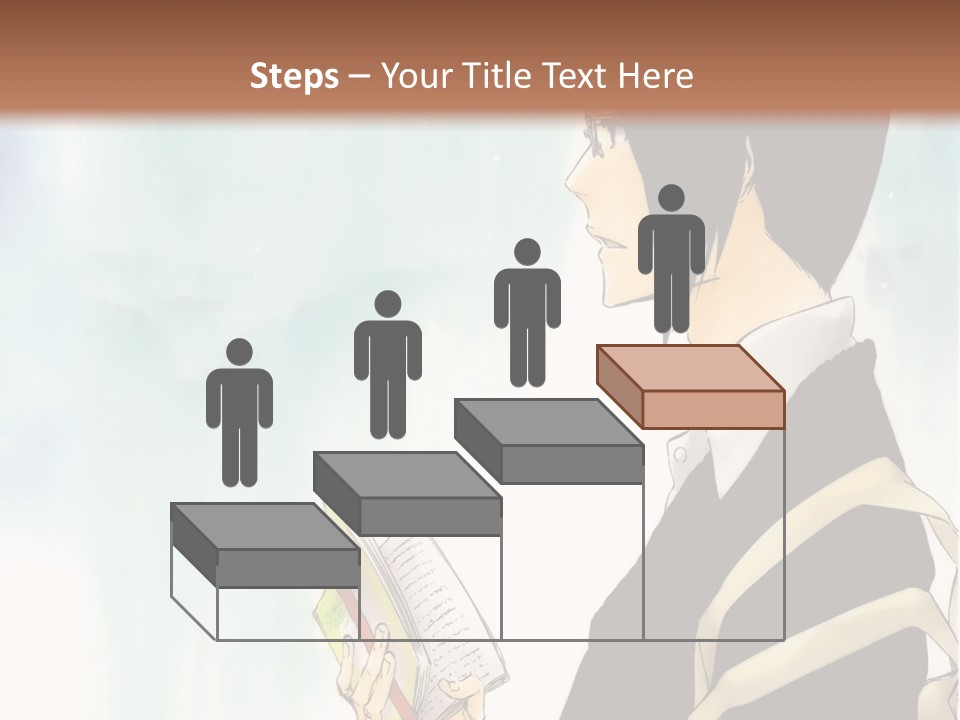 A Man Is Reading A Book In Front Of A Wall PowerPoint Template