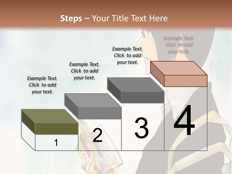 A Man Is Reading A Book In Front Of A Wall PowerPoint Template