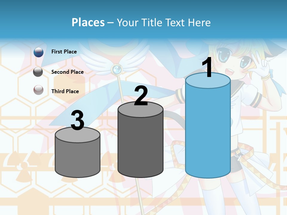 A Anime Character Holding A Blue Umbrella PowerPoint Template