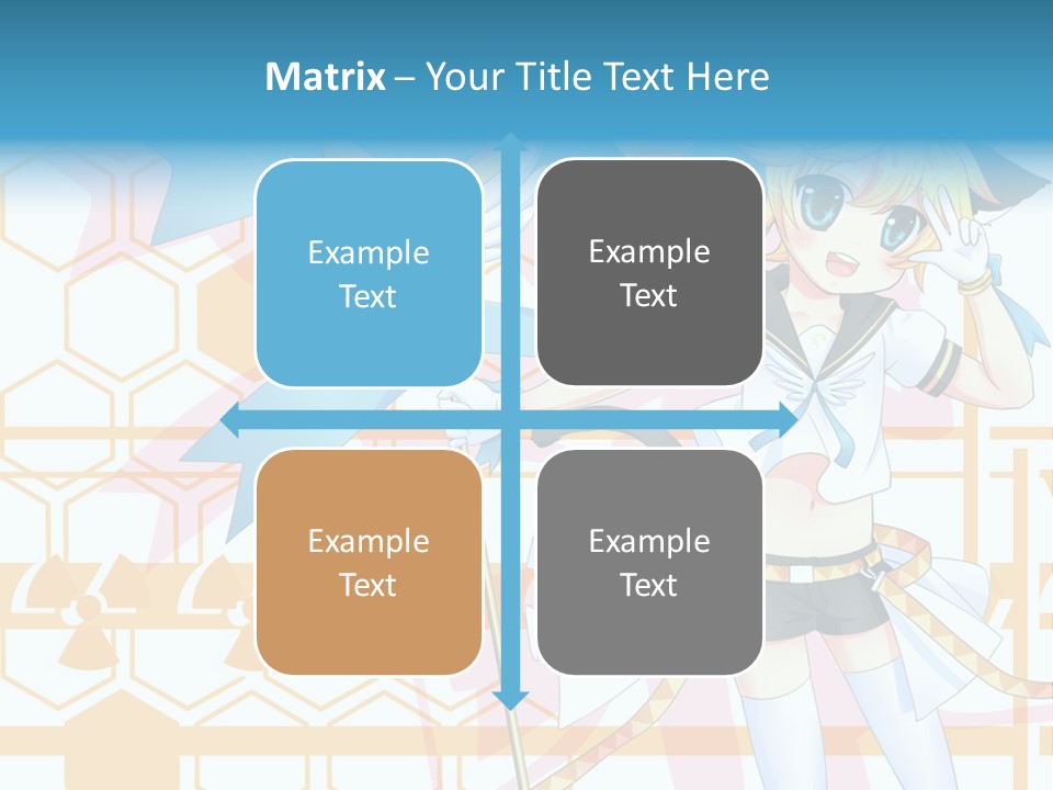 A Anime Character Holding A Blue Umbrella PowerPoint Template