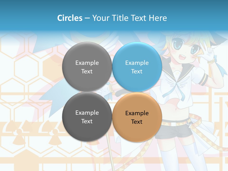 A Anime Character Holding A Blue Umbrella PowerPoint Template