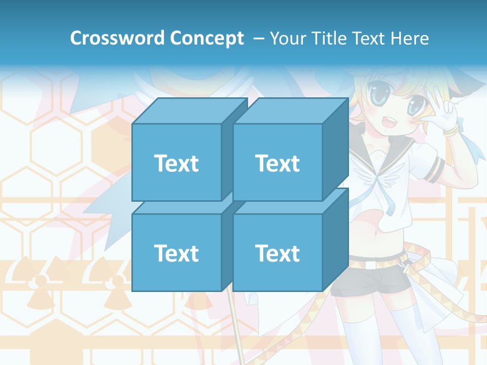 A Anime Character Holding A Blue Umbrella PowerPoint Template