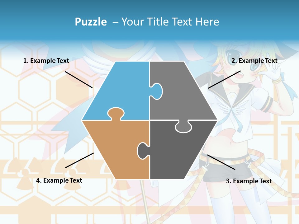 A Anime Character Holding A Blue Umbrella PowerPoint Template