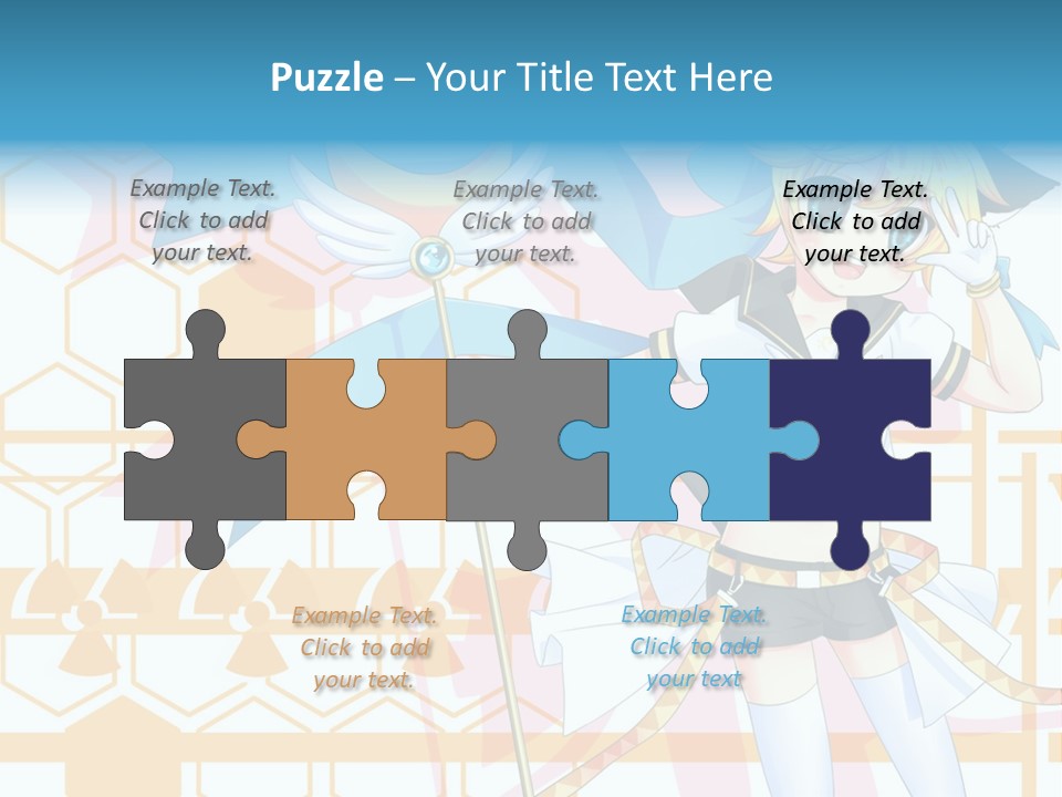 A Anime Character Holding A Blue Umbrella PowerPoint Template