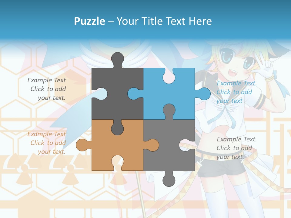 A Anime Character Holding A Blue Umbrella PowerPoint Template