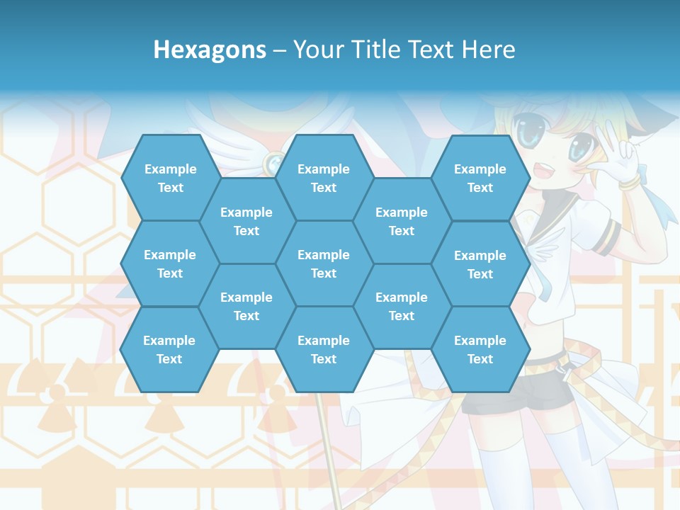 A Anime Character Holding A Blue Umbrella PowerPoint Template