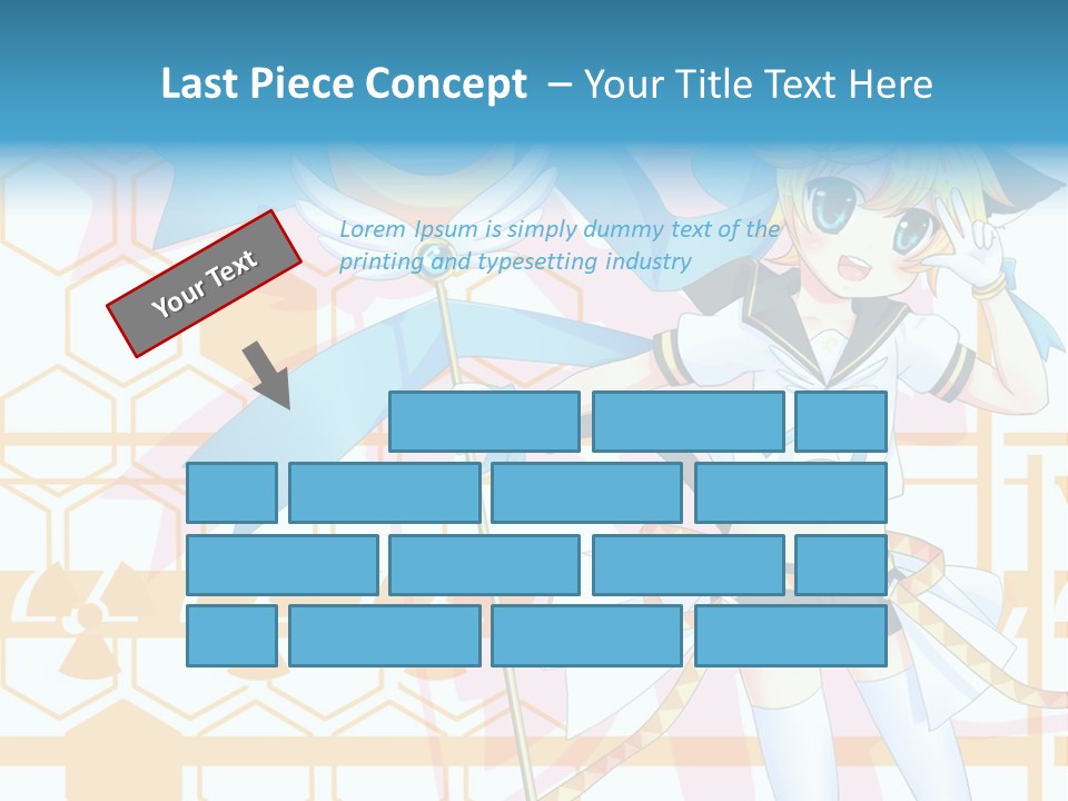 A Anime Character Holding A Blue Umbrella PowerPoint Template