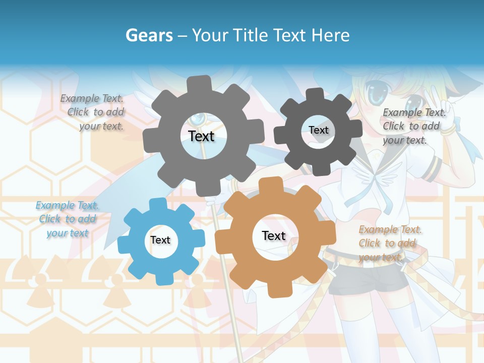 A Anime Character Holding A Blue Umbrella PowerPoint Template