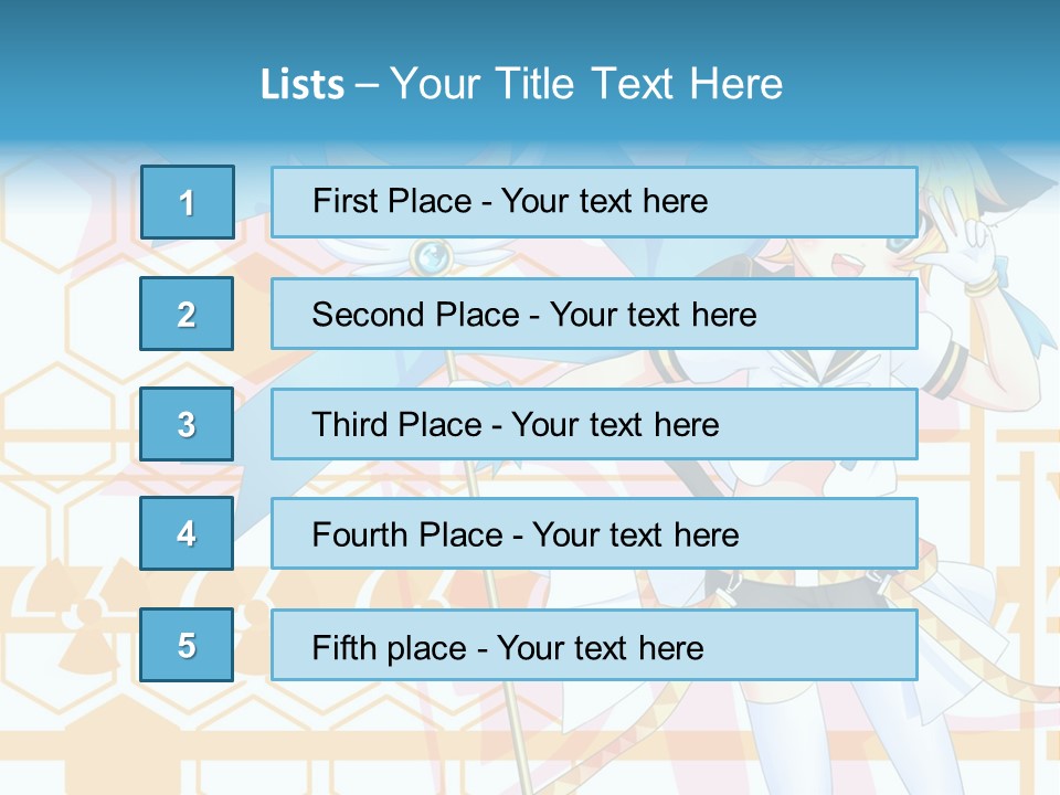 A Anime Character Holding A Blue Umbrella PowerPoint Template