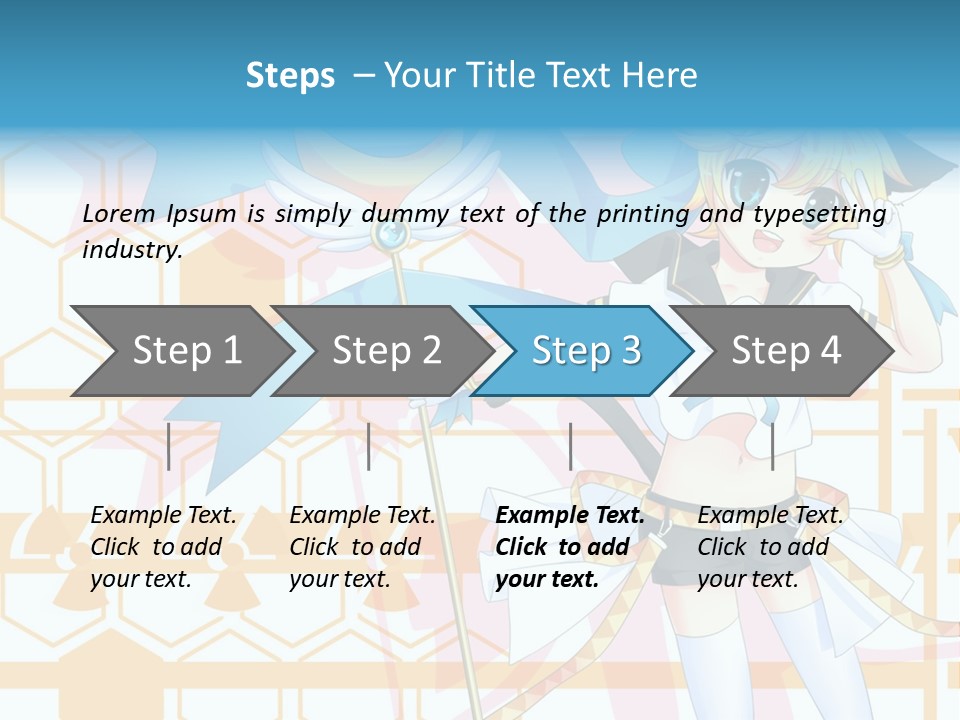 A Anime Character Holding A Blue Umbrella PowerPoint Template
