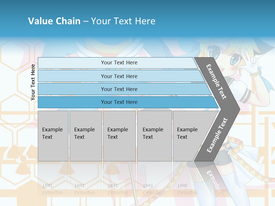 A Anime Character Holding A Blue Umbrella PowerPoint Template