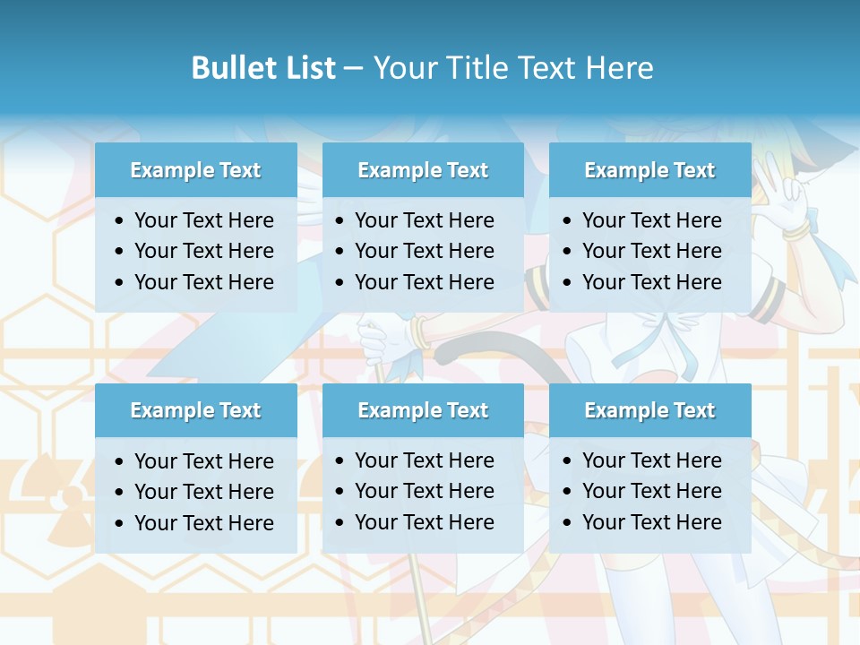 A Anime Character Holding A Blue Umbrella PowerPoint Template