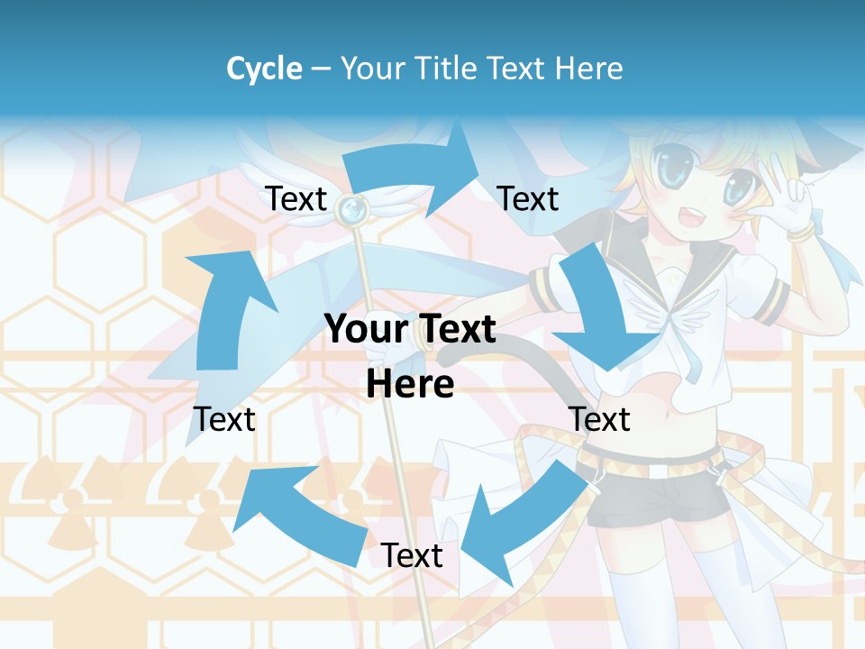 A Anime Character Holding A Blue Umbrella PowerPoint Template