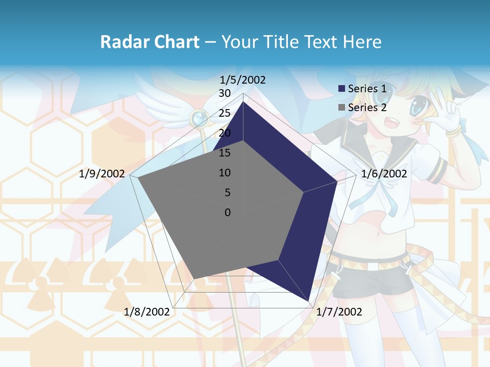 A Anime Character Holding A Blue Umbrella PowerPoint Template