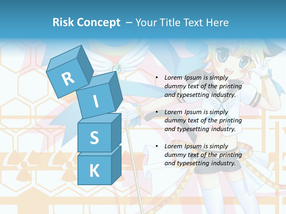 A Anime Character Holding A Blue Umbrella PowerPoint Template