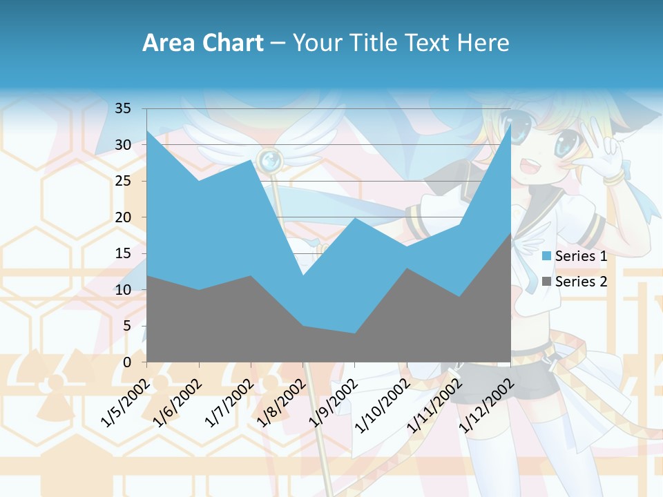 A Anime Character Holding A Blue Umbrella PowerPoint Template