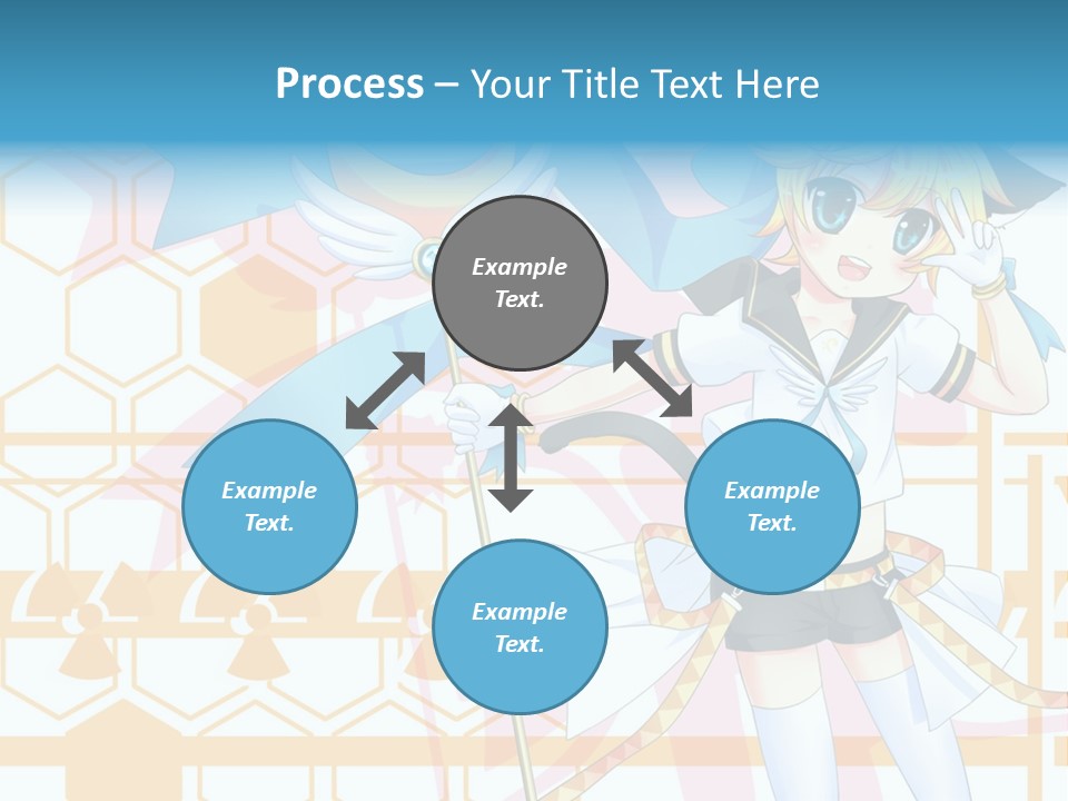 A Anime Character Holding A Blue Umbrella PowerPoint Template