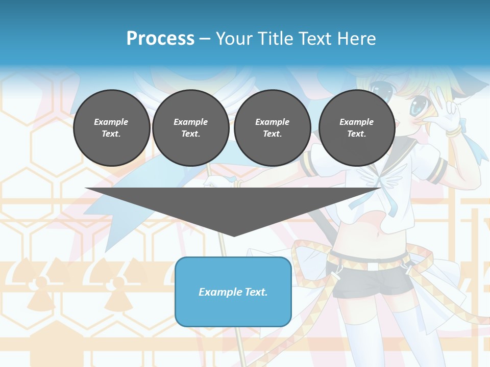 A Anime Character Holding A Blue Umbrella PowerPoint Template