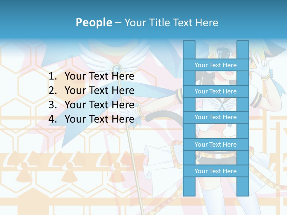 A Anime Character Holding A Blue Umbrella PowerPoint Template