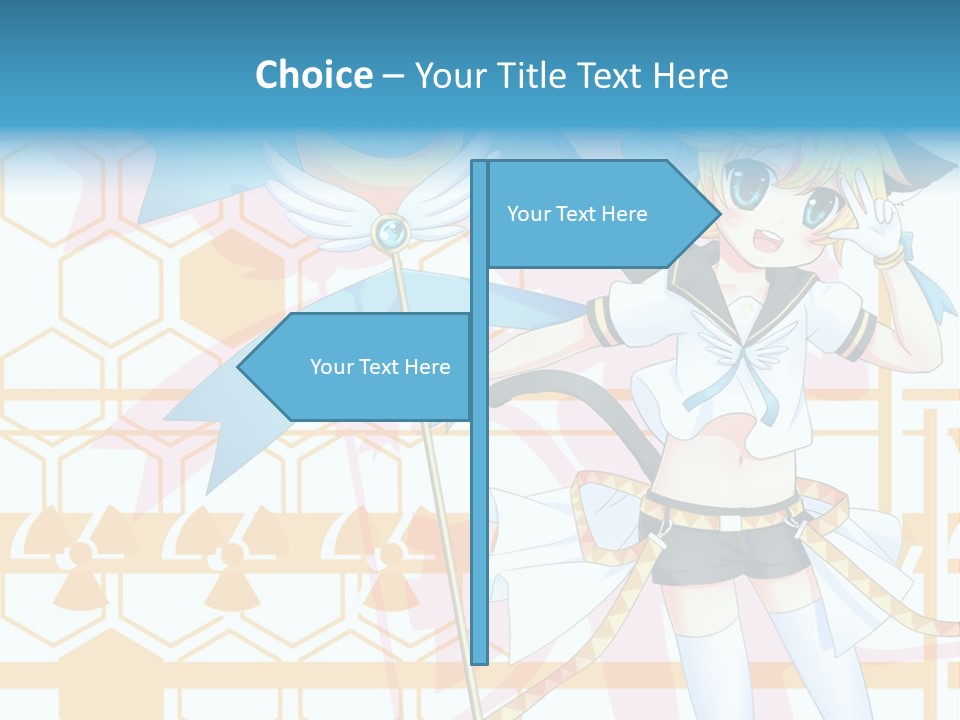 A Anime Character Holding A Blue Umbrella PowerPoint Template