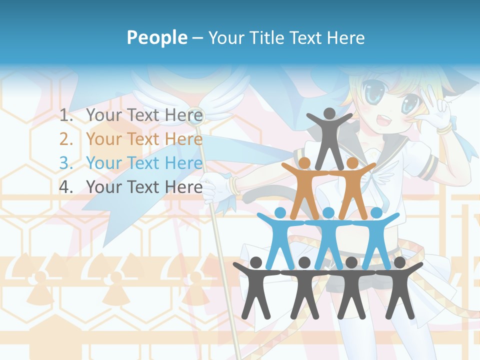 A Anime Character Holding A Blue Umbrella PowerPoint Template