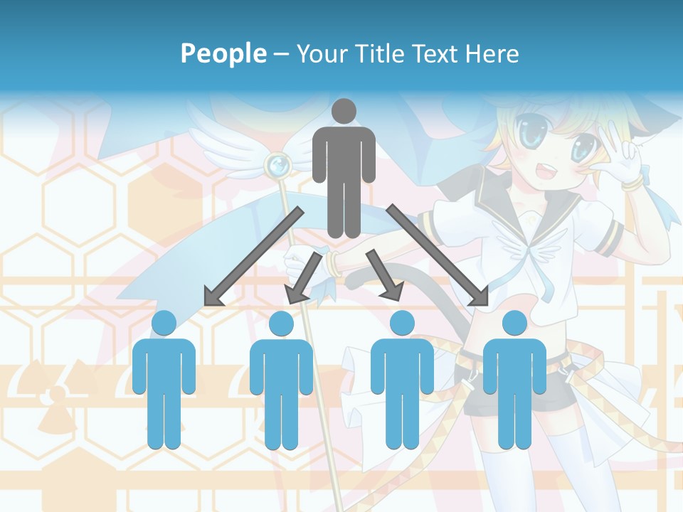 A Anime Character Holding A Blue Umbrella PowerPoint Template
