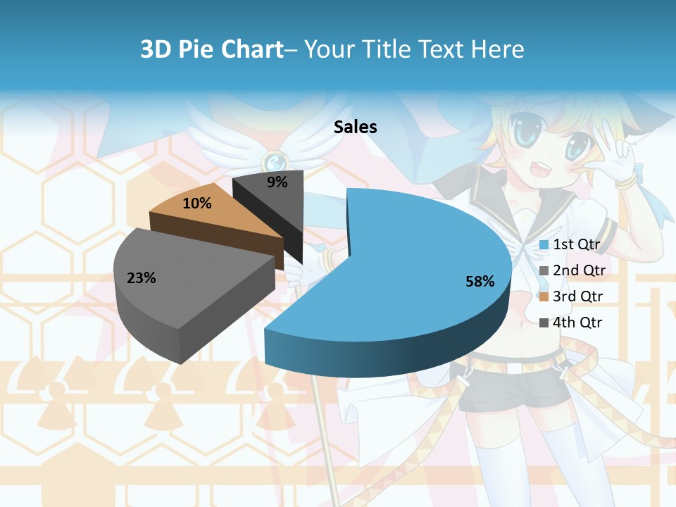 A Anime Character Holding A Blue Umbrella PowerPoint Template