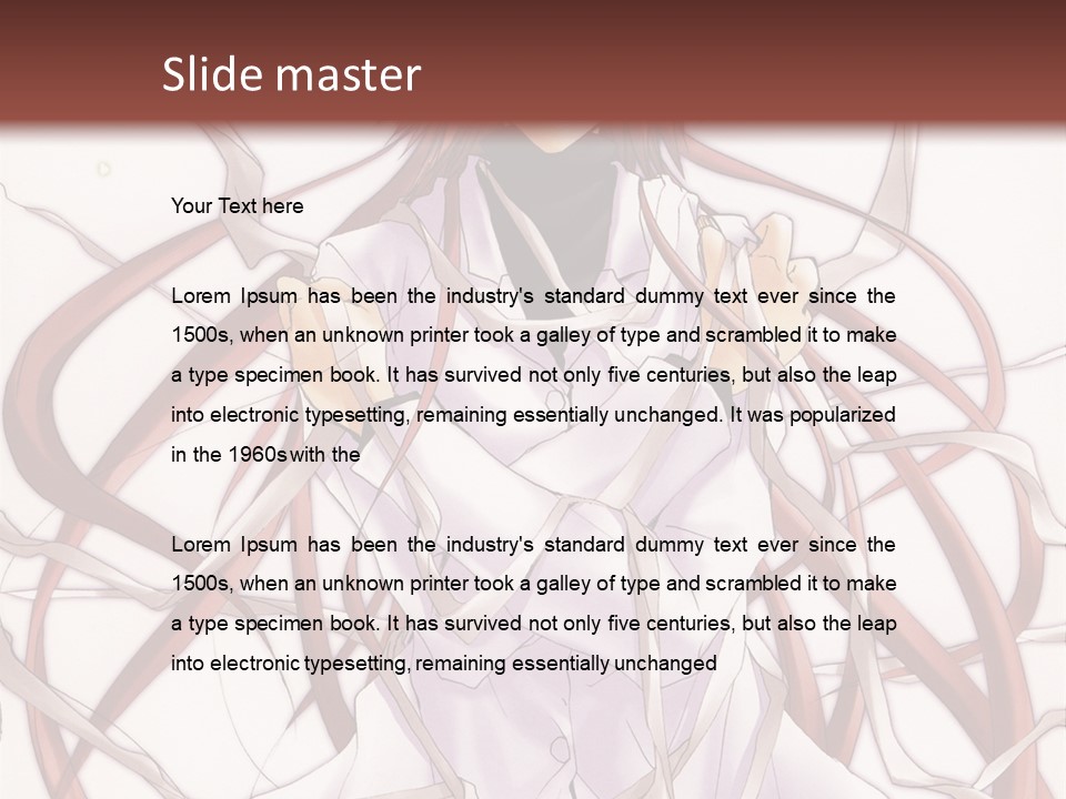 A Woman With Red Hair Is Standing In Front Of A Tree PowerPoint Template