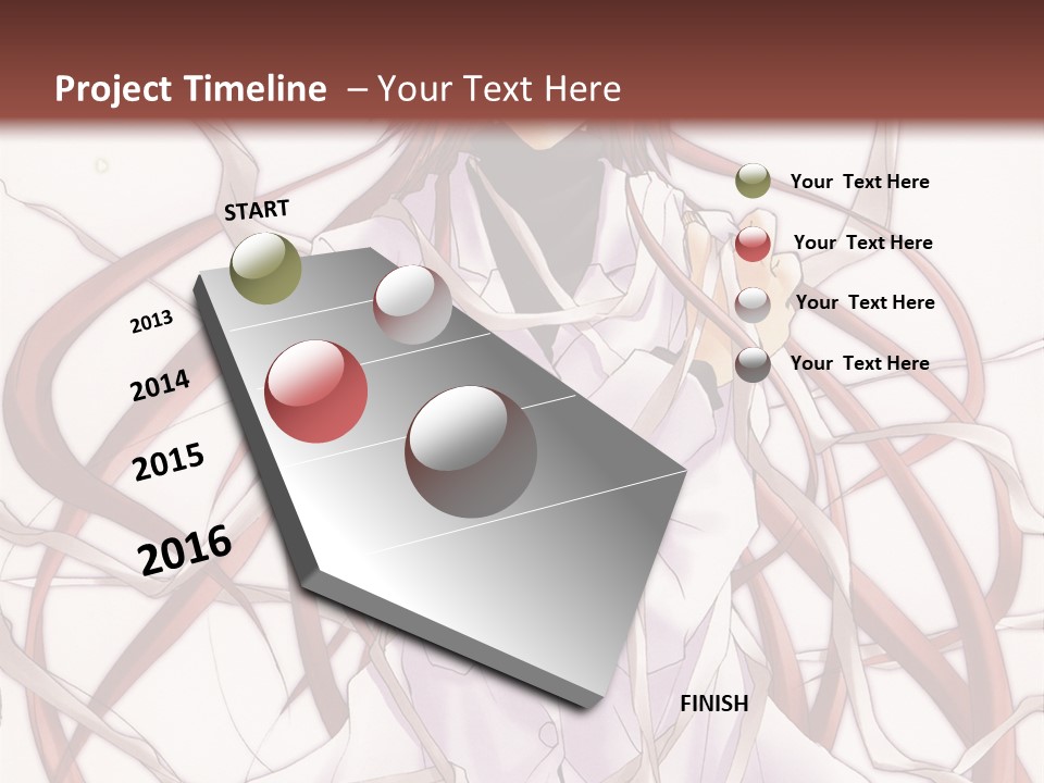 A Woman With Red Hair Is Standing In Front Of A Tree PowerPoint Template