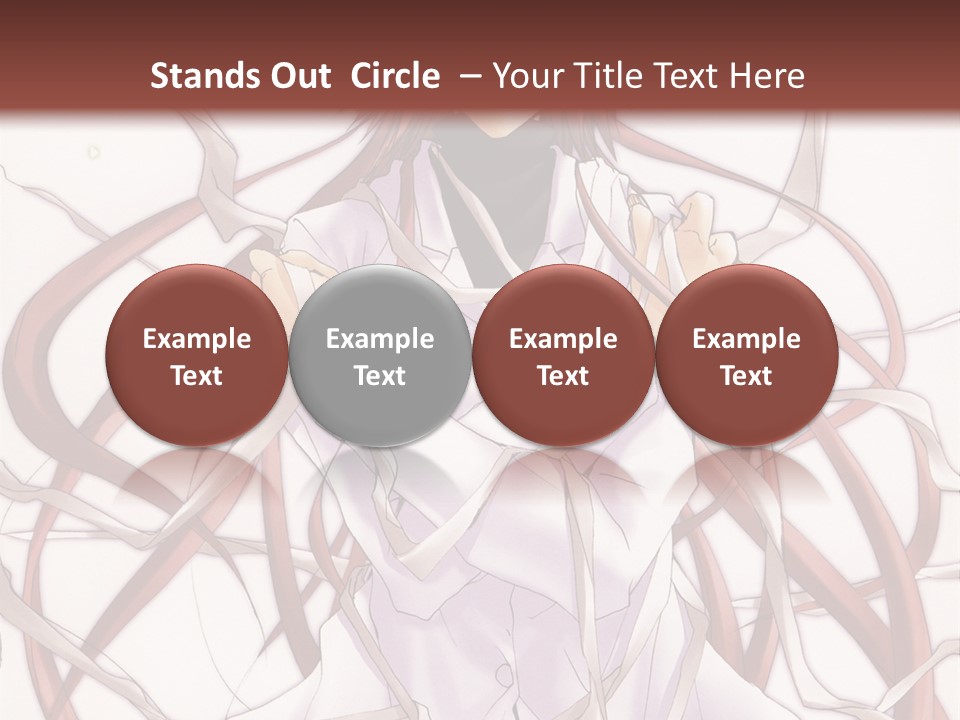 A Woman With Red Hair Is Standing In Front Of A Tree PowerPoint Template