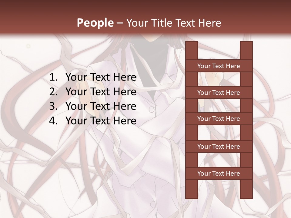 A Woman With Red Hair Is Standing In Front Of A Tree PowerPoint Template