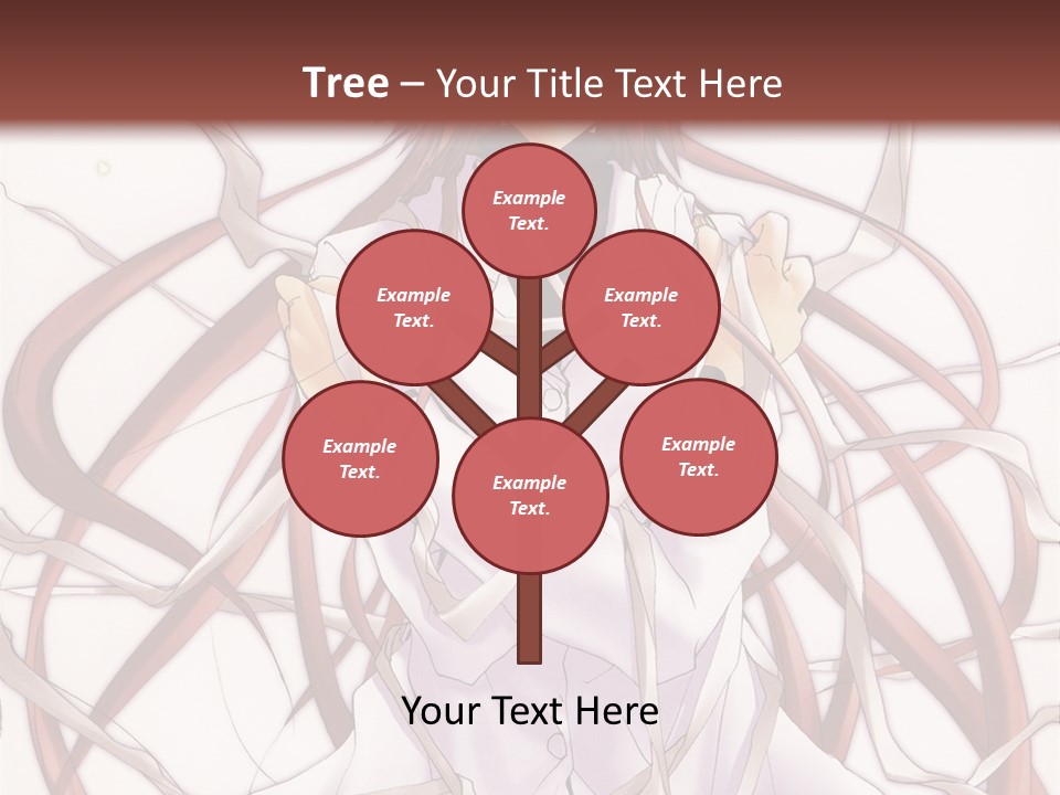 A Woman With Red Hair Is Standing In Front Of A Tree PowerPoint Template